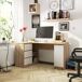 Escritorio B20 AKORD 3 cajones 4 estantes color Roble Craft 155x85 Escritorio B20 AKORD 3 cajones 4 estantes color Roble Craft 155x85 Blanco/ Madera
