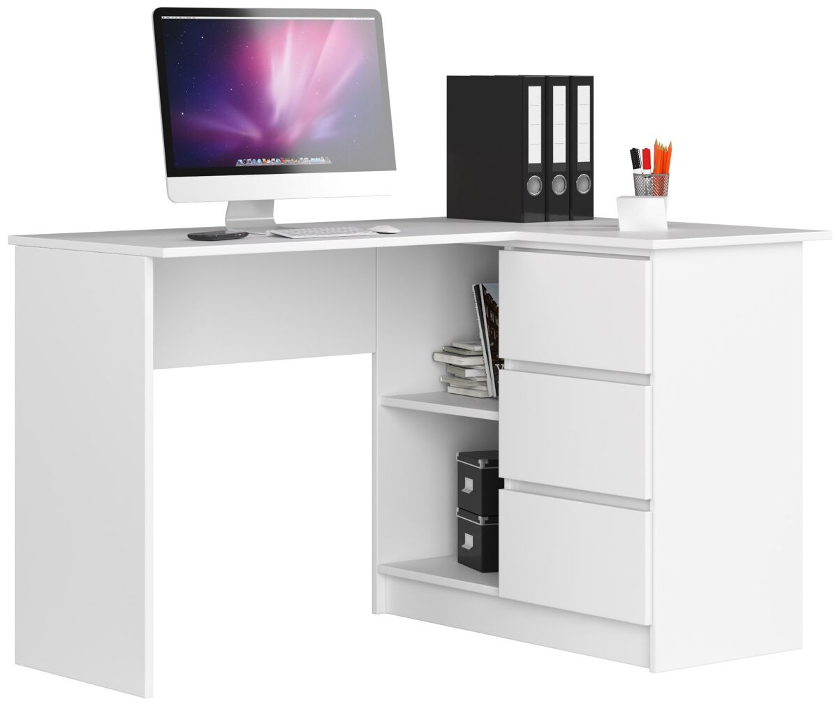 Escritorio esquinero b16 akord color blanco 124 cm