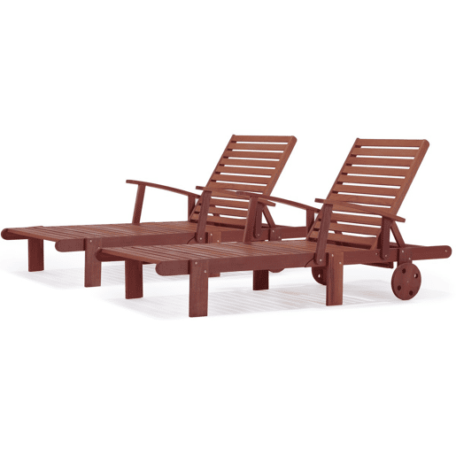 Espreguiçadeira dobrável de madeira Tokyo - Mahogany - Marrom acajú - Lote de 2