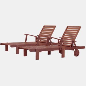 Espreguiçadeira dobrável de madeira Tokyo - Mahogany - Marrom acajú - Lote de 2