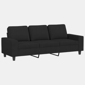 vidaXL Sofá de 3 lugares tecido 180 cm preto