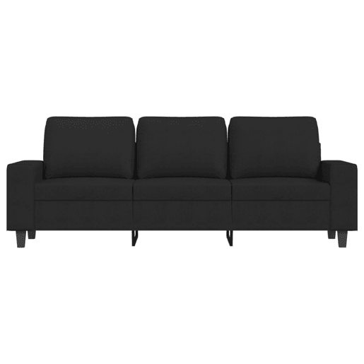 vidaXL Sofá de 3 lugares tecido 180 cm preto vidaXL Sofá de 3 lugares tecido 180 cm preto
