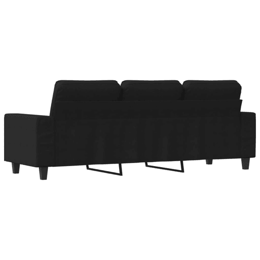 vidaXL Sofá de 3 lugares tecido 180 cm preto vidaXL Sofá de 3 lugares tecido 180 cm preto