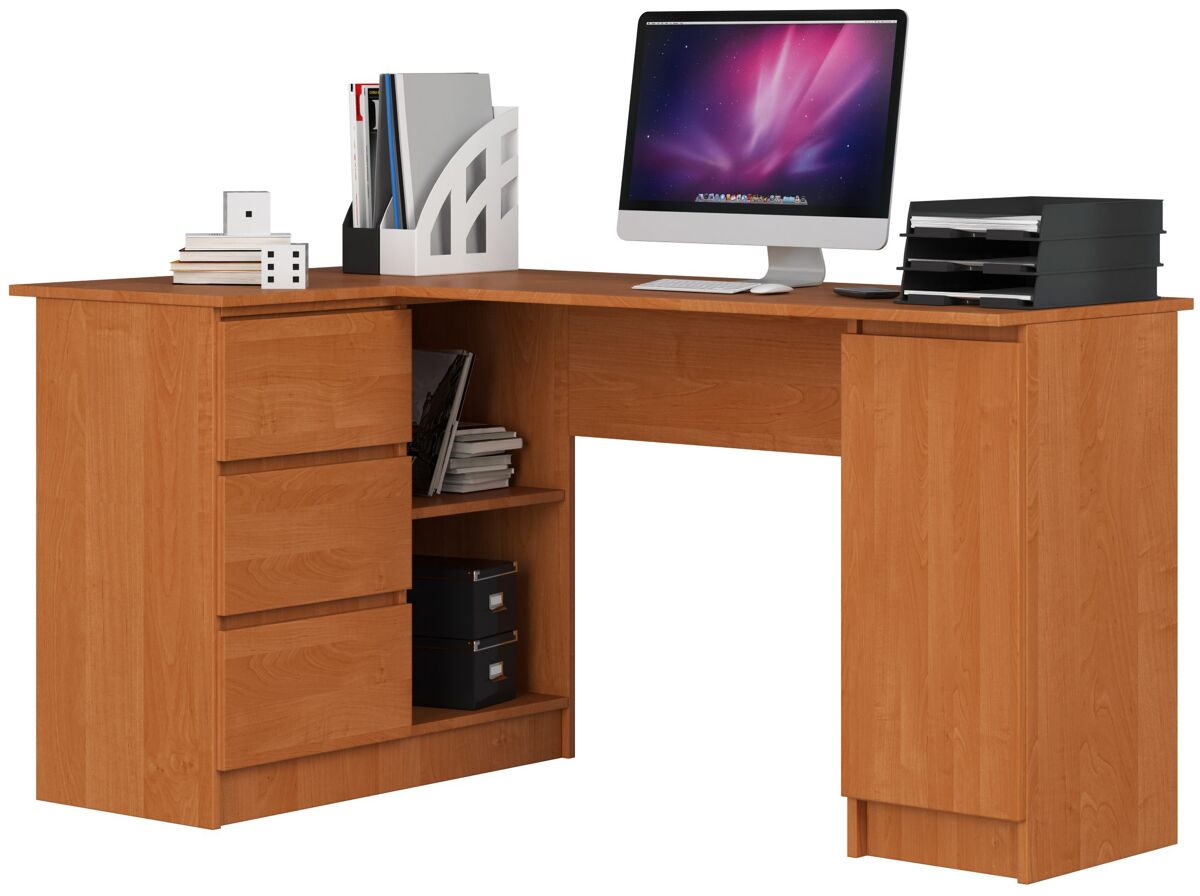 Escritorio B20 AKORD 3 cajones 4 estantes color Roble Craft 155x85 Marrón Claro