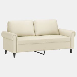 vidaXL Sofá de 2 lugares 140 cm couro artificial cor creme