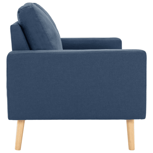 vidaXL Sofá de 2 lugares tecido azul