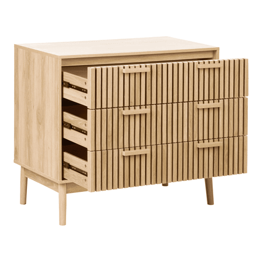 Cómoda 3 gavetas LYNWOOD Castanho claro