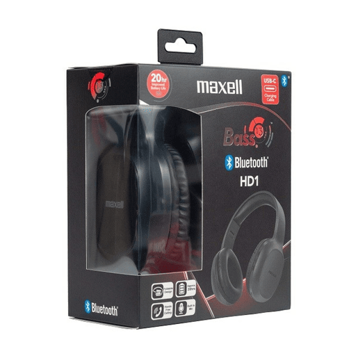 Auriculares Bluetooth Maxell MAXELL HD1 BASS Preto Auriculares Bluetooth Maxell MAXELL HD1 BASS Preto