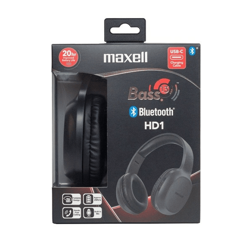 Auriculares Bluetooth Maxell MAXELL HD1 BASS Preto Auriculares Bluetooth Maxell MAXELL HD1 BASS Preto