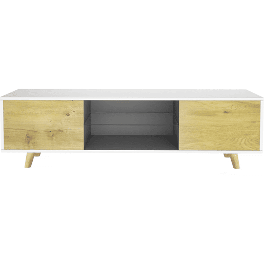 Móvel TV LED Inna - 140 x 42 x 45 cm - BrancoCarvalho