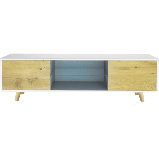 Móvel TV LED Inna - 140 x 42 x 45 cm - BrancoCarvalho