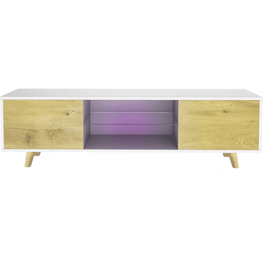 Móvel TV LED Inna - 140 x 42 x 45 cm - BrancoCarvalho