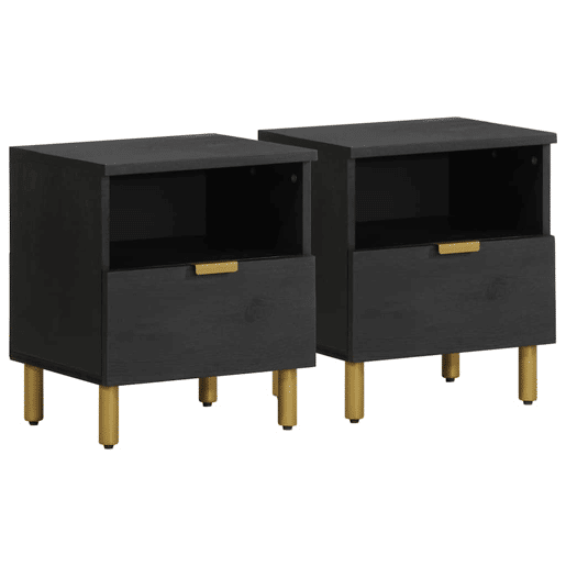 vidaXL Mesa de cabeceira 40x33x46 cm derivados de madeira preto