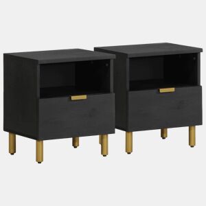 vidaXL Mesa de cabeceira 40x33x46 cm derivados de madeira preto
