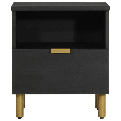 vidaXL Mesa de cabeceira 40x33x46 cm derivados de madeira preto
