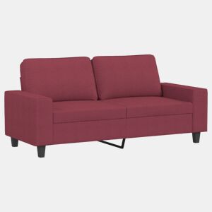 vidaXL Sofá de 2 lugares tecido 140 cm vermelho tinto