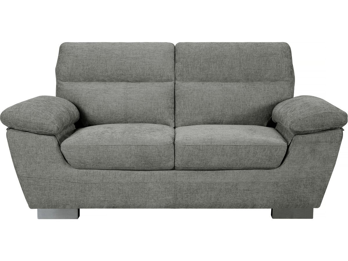 Sofá recto de tela "dallas" - 2 plazas - gris