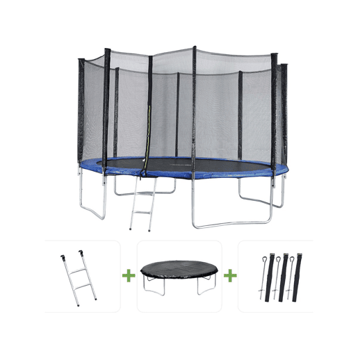 Trampolim Joycy - Ø 4,27 m - Com rede + escada + cobertura + kit de ancoragem
