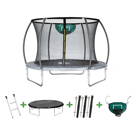 Trampolim jumper Prestige de 3,65 m e cesta de basquete
