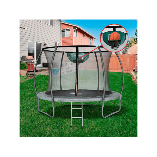 Trampolim jumper Prestige de 3,65 m e cesta de basquete