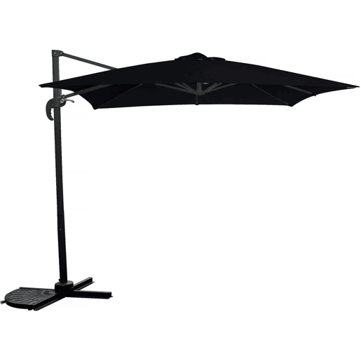 Guarda-sol de jardim deslocado - 2,5 x 2,5 m - Preto