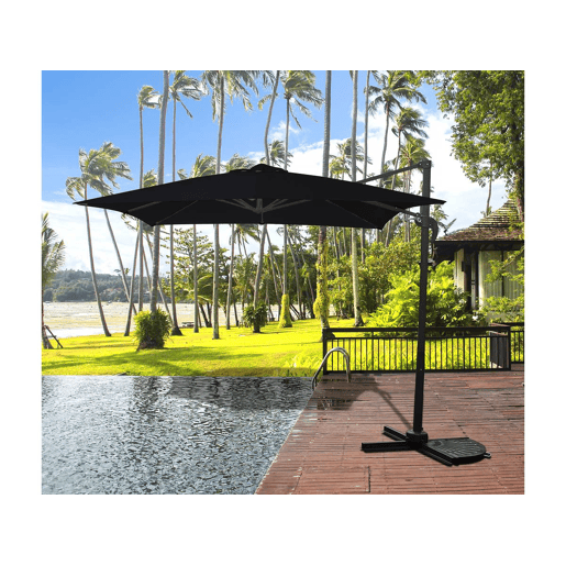 Guarda-sol de jardim deslocado - 2,5 x 2,5 m - Preto