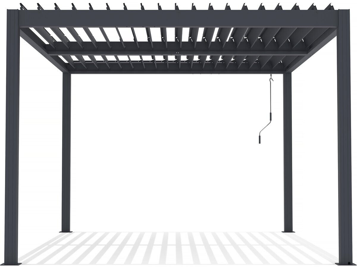 Pérgola bioclimática "windsor" de aluminio con led 3 x 4 - gris