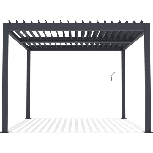 Pérgula bioclimática com LED Windsor em alumínio 3 x 4 - Cinza