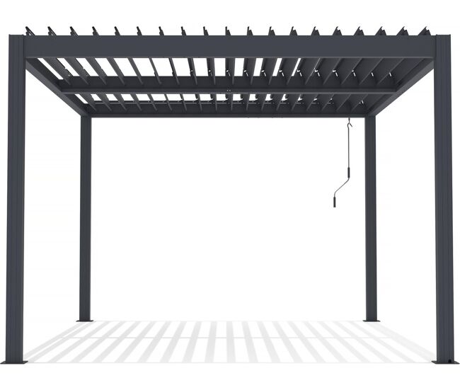 Pérgola bioclimática "windsor" de aluminio con led 3 x 4 - gris
