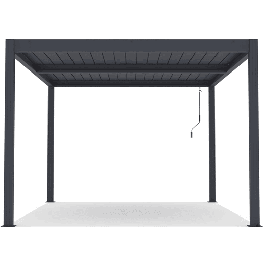 Pérgula bioclimática com LED Windsor em alumínio 3 x 4 - Cinza