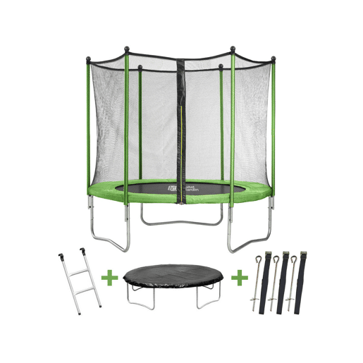 Trampolim Yoopi - Ø 2,44 m - com rede + escada + cobertura + kit âncora Trampolim Yoopi - Ø 2,44 m - com rede + escada + cobertura + kit âncora