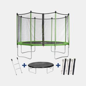 Trampolim Yoopi - Ø 4,25 m - com rede + escada + cobertura + kit de fixação