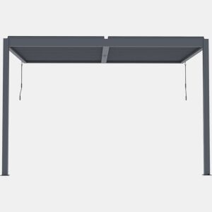 Pérgula bioclimática inclinada com LED Windsor - 3 x 4 m - Antracite