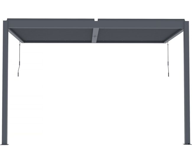 Pérgola bioclimática adosada "windsor" con led - 3 x 4 m - antracita