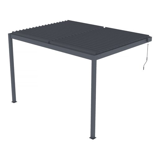 Pérgula bioclimática inclinada com LED Windsor - 3 x 4 m - Antracite