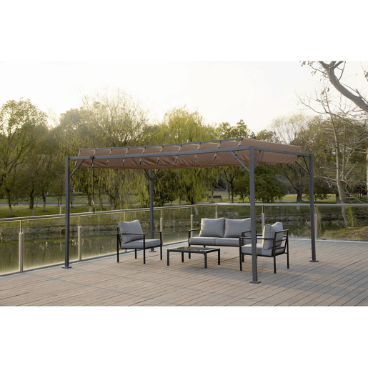 Pérgula de tecido bioclimático Lodge 3 x 4 m - Taupe