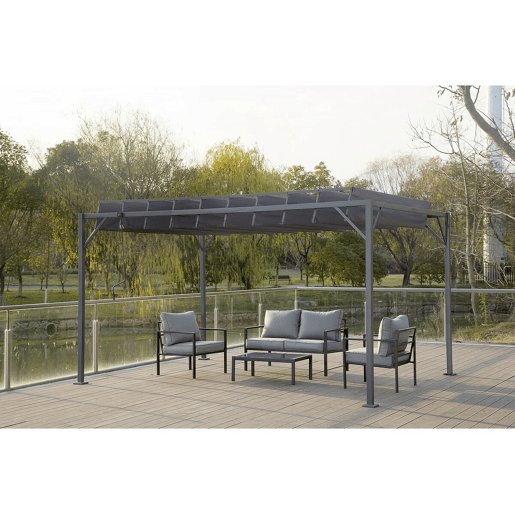 Pérgula bioclimática em tecido Lodge 3 x 4 m - Antracite