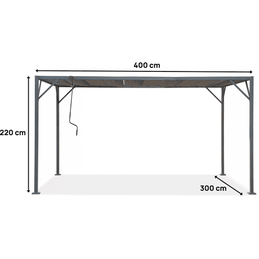 Pérgula bioclimática em tecido Lodge 3 x 4 m - Antracite