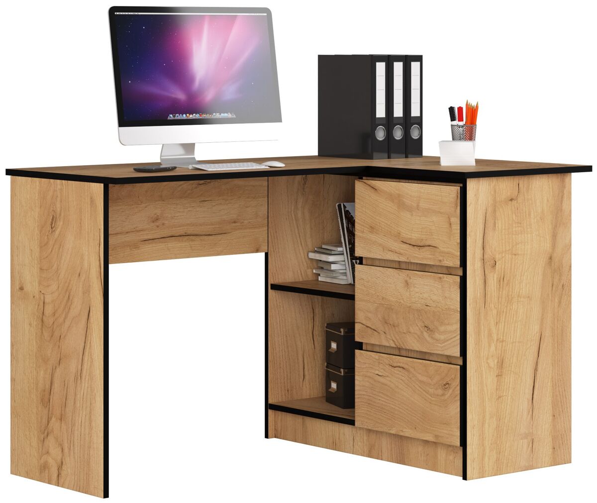 Escritorio esquinero b16 akord color roble craft 124 cm