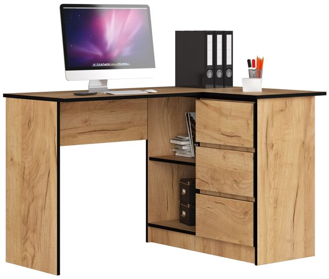 Escritorio esquinero b16 akord color roble craft 124 cm