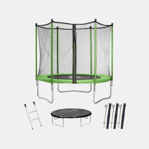 Trampolim Yoopi - Ø 3.05m - com rede de proteção + escada + capa + kit de fixação ao solo