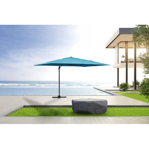 Guarda-sol de jardim offset de alumínio Sun 4 3 x 4 m - Azul