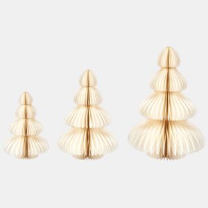 Conjunto de 3 árvores de Natal decorativas creme NILGIRI
