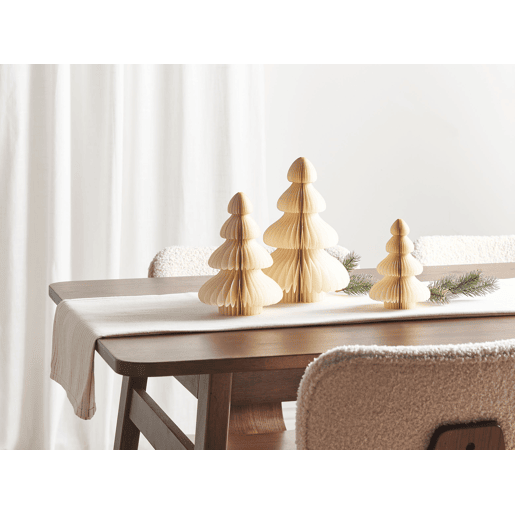 Conjunto de 3 árvores de Natal decorativas creme NILGIRI