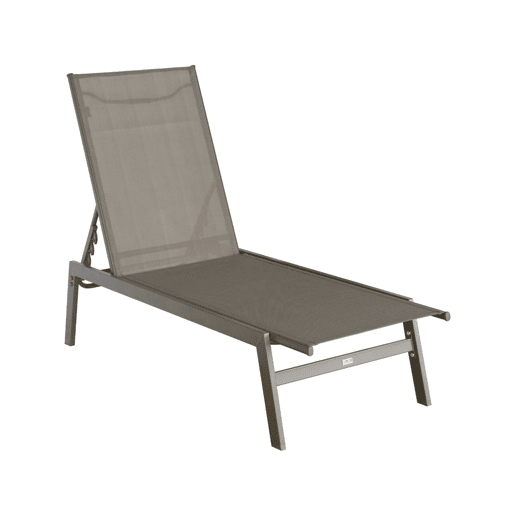 Transat de aço multi posições, set de 2, Flora, Castanho, 155x59x106 cm