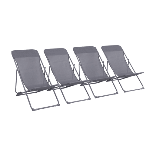 Cadeira de jardim dobrável, set de 4, Livorno, Antracite, 83x88x95 cm