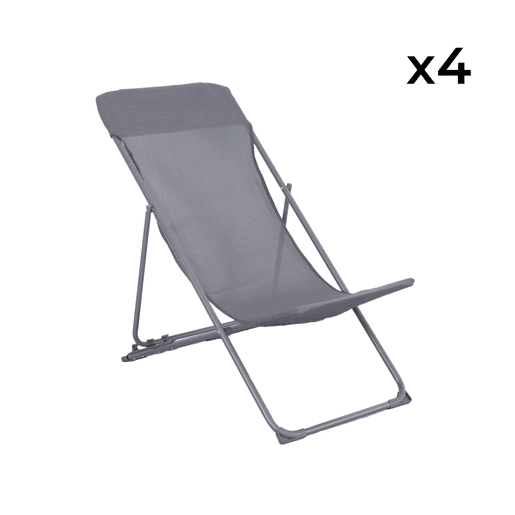 Cadeira de jardim dobrável, set de 4, Livorno, Antracite, 83x88x95 cm