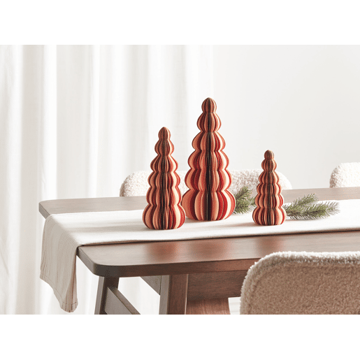 Conjunto de 3 figuras para árvore de Natal creme e vermelhas DHAULAGIRI