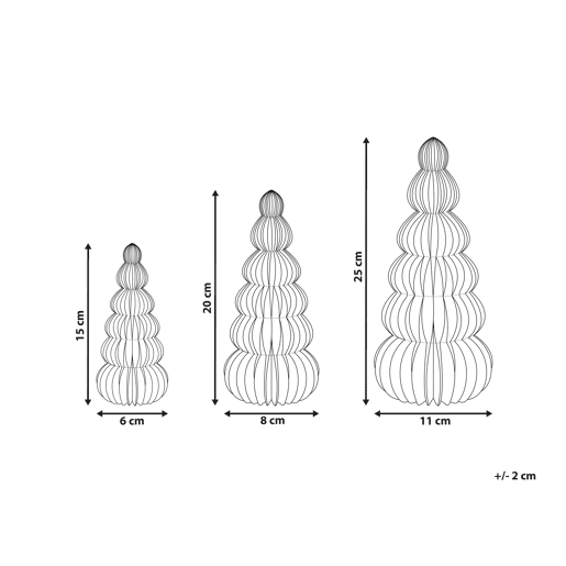 Conjunto de 3 figuras para árvore de Natal creme e vermelhas DHAULAGIRI