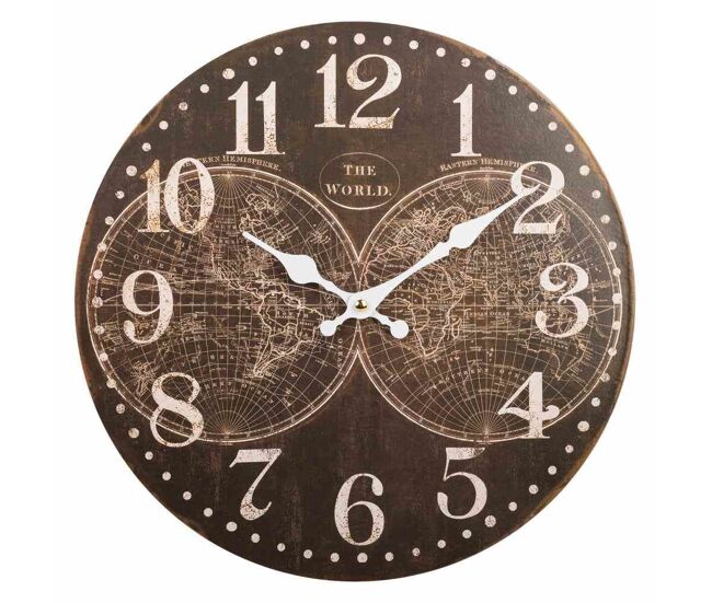 Reloj de pared de madera negro con medidas d34x2h cm